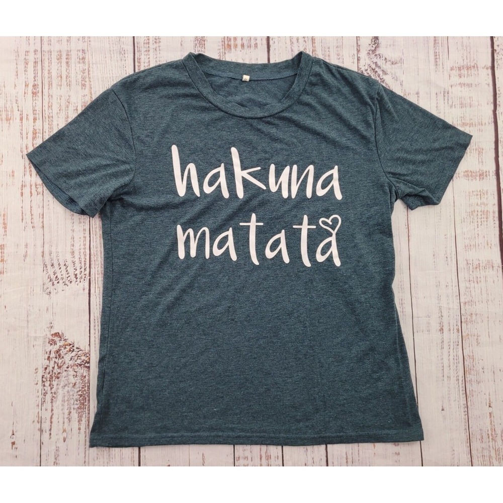 Hakuna Matata Heathered Dark Teal Short Sleeve Tee Women's S